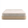 Lit double avec matelas beige 160 x 200 cm en MDF et polyester forme rectangulaire