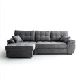 Canapé d’angle convertible gauche gris anthracite 3 places 260 x 160 x 90 cm en polyester forme L