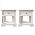 Lot de 2 tables de chevet blanches en MDF rectangulaires 50 x 40 x 60 cm avec tiroir